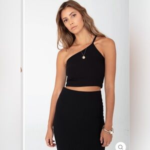 Black Ribbed Women's Top